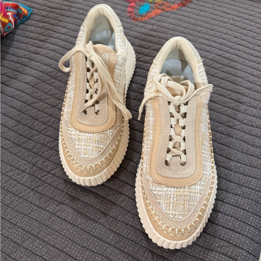 Dolce Vita Cream and Beige Sneakers